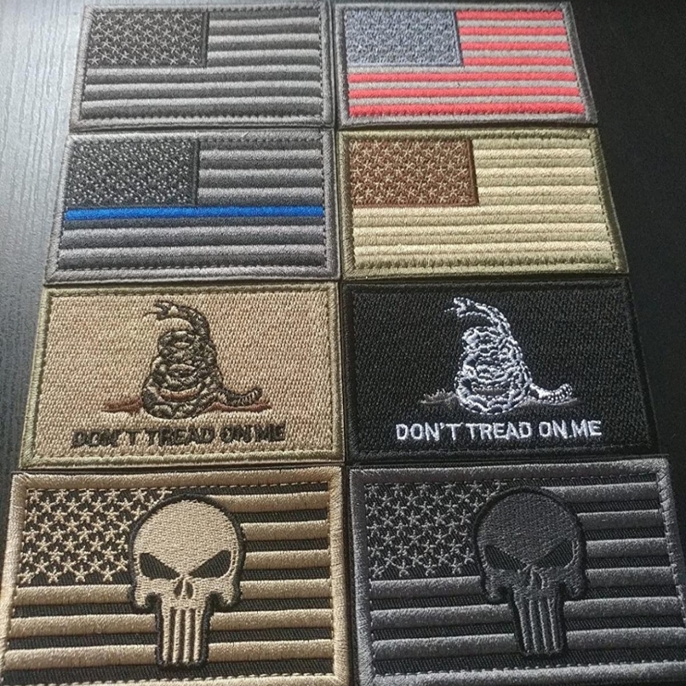 New Set of 8 tactical military patriotic 2x3 velcro backed patches